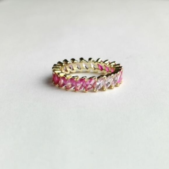 Spinel Eternity Band Ring in 14k Gold size 8 NEW - Picture 10 of 10